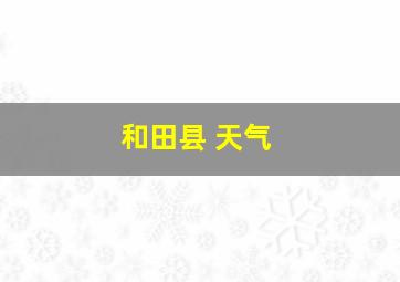 和田县 天气